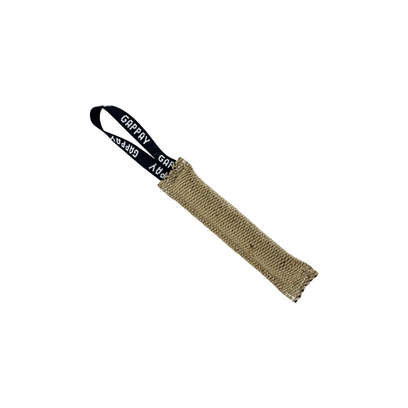 Stitched tug, jute 3x25 cm with handle