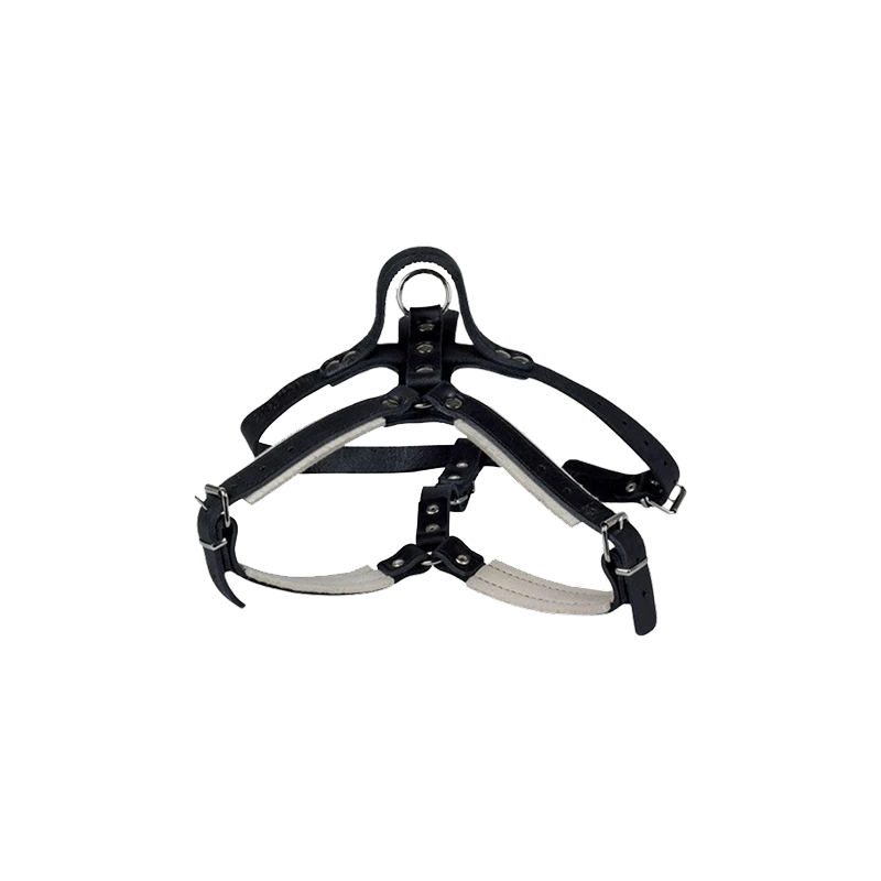 Leather harness for defence, male, with handle