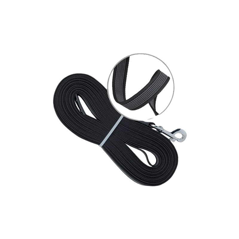 Rubberised tracking leash, width 20 mm, 5m long