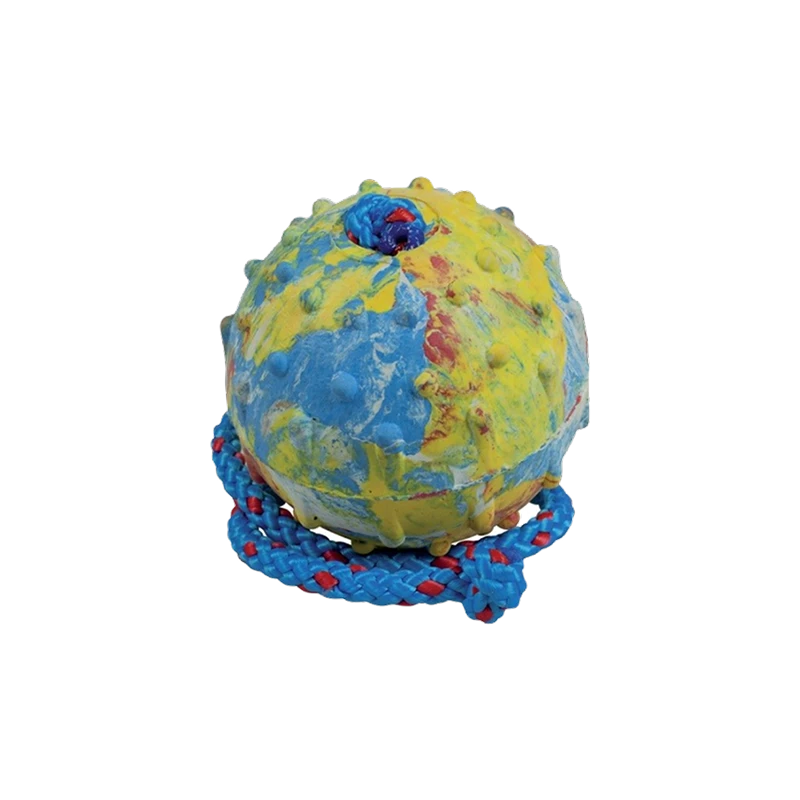 Ball - solid rubber, 7 cm, with 50 cm string