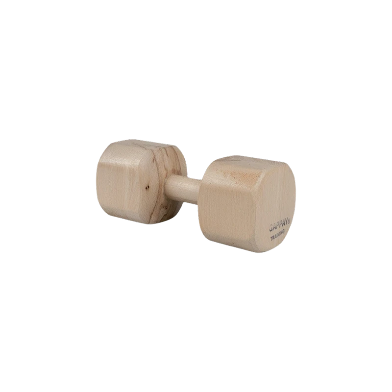Training wooden dumbbell, middle part 8 cm, 2kg