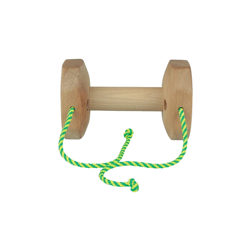 Wooden dumbbell with strings (wooden middle)