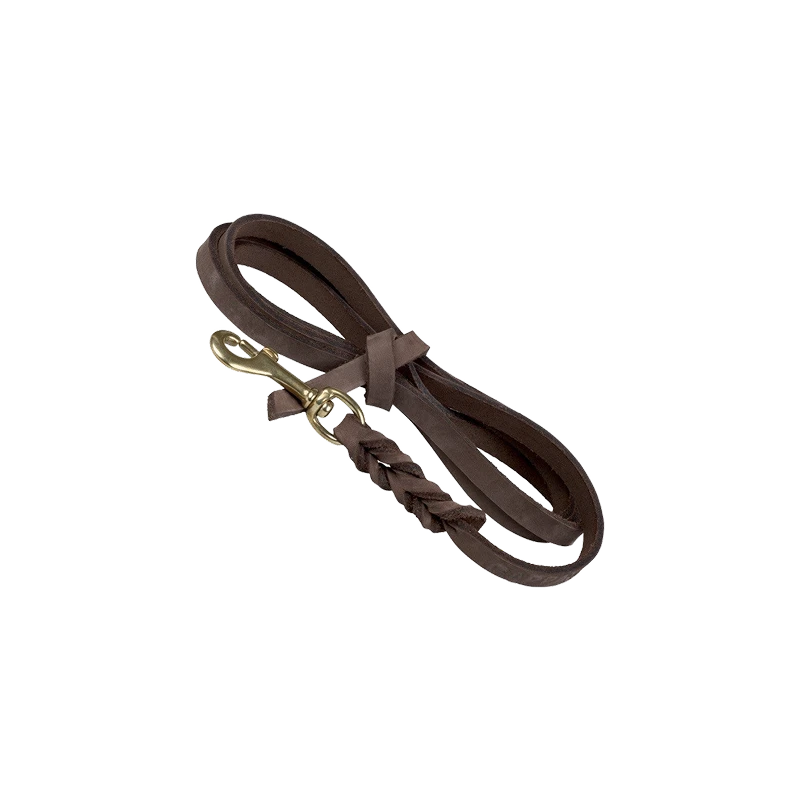 Leather leash with free end, length 2m