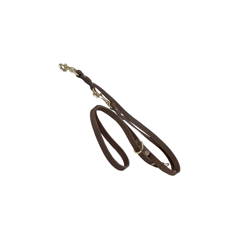 Double leather leash (two carabines)