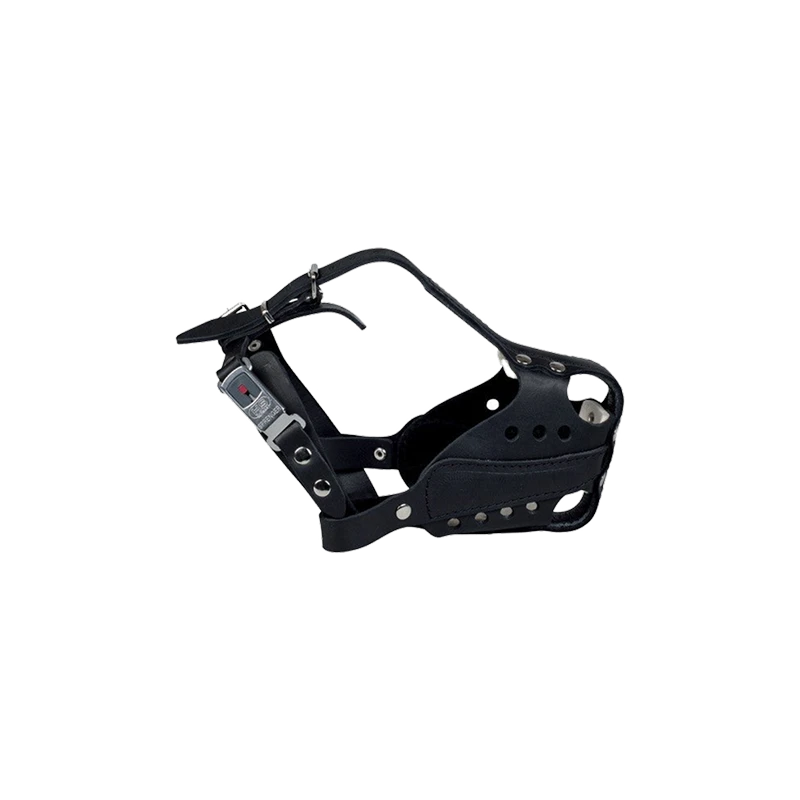 Leather muzzle with steel bar for German Shepherd