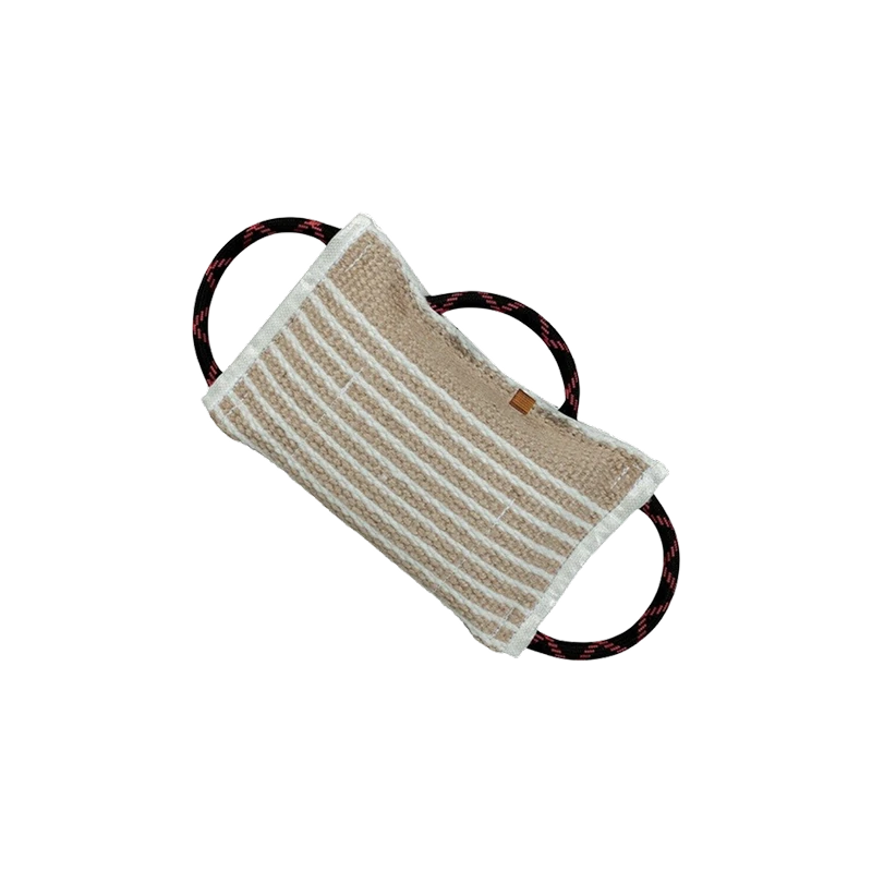 Hard tug with gusset (bite pillow), jute, 3 handles